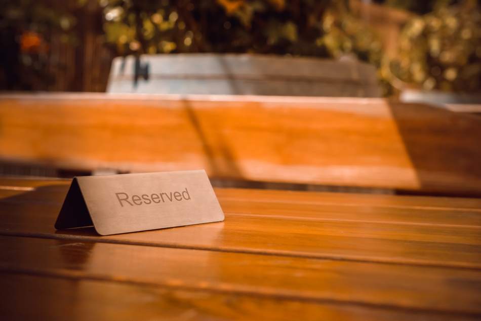 A table reserved for two